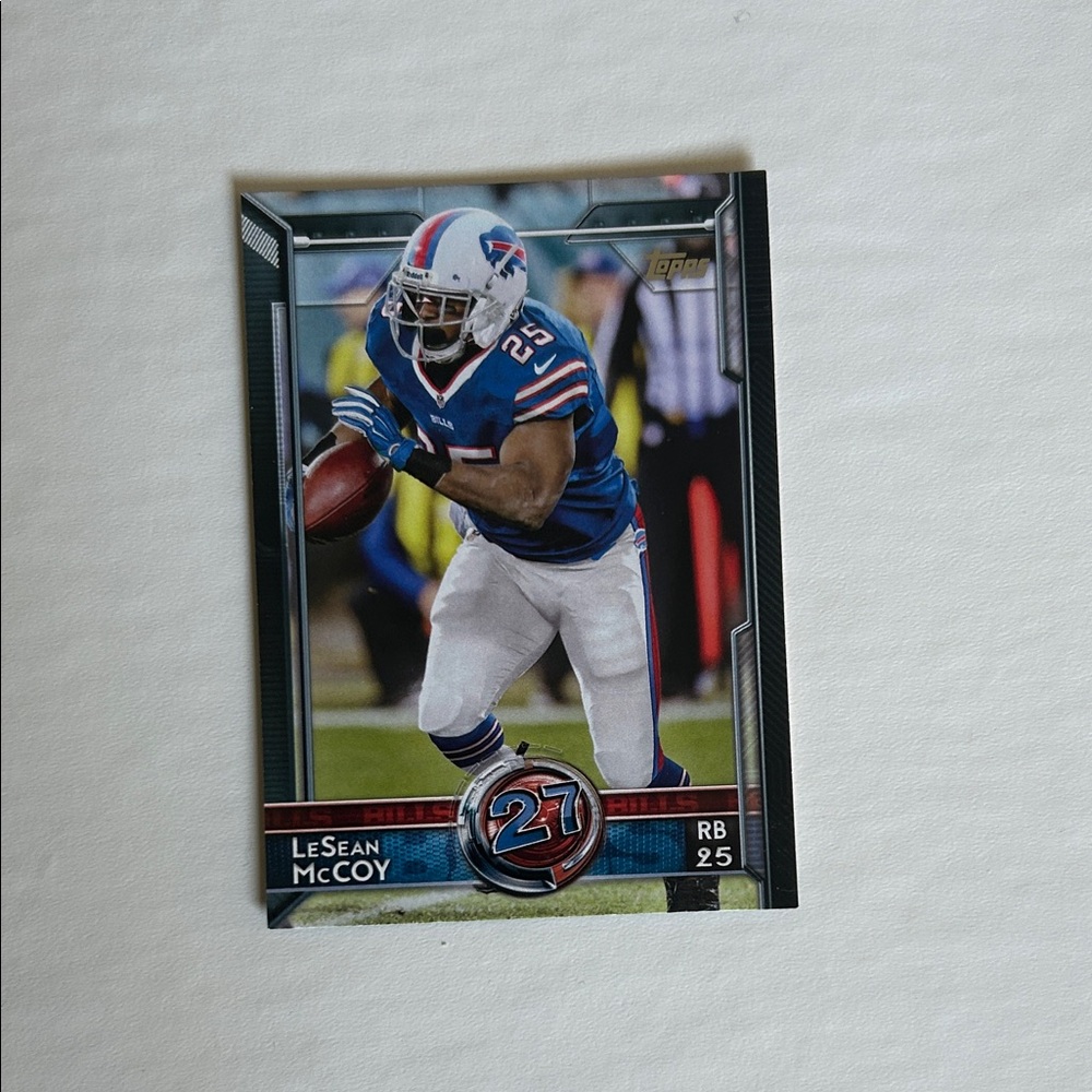 Topps Football Card with Blue and Red Accents